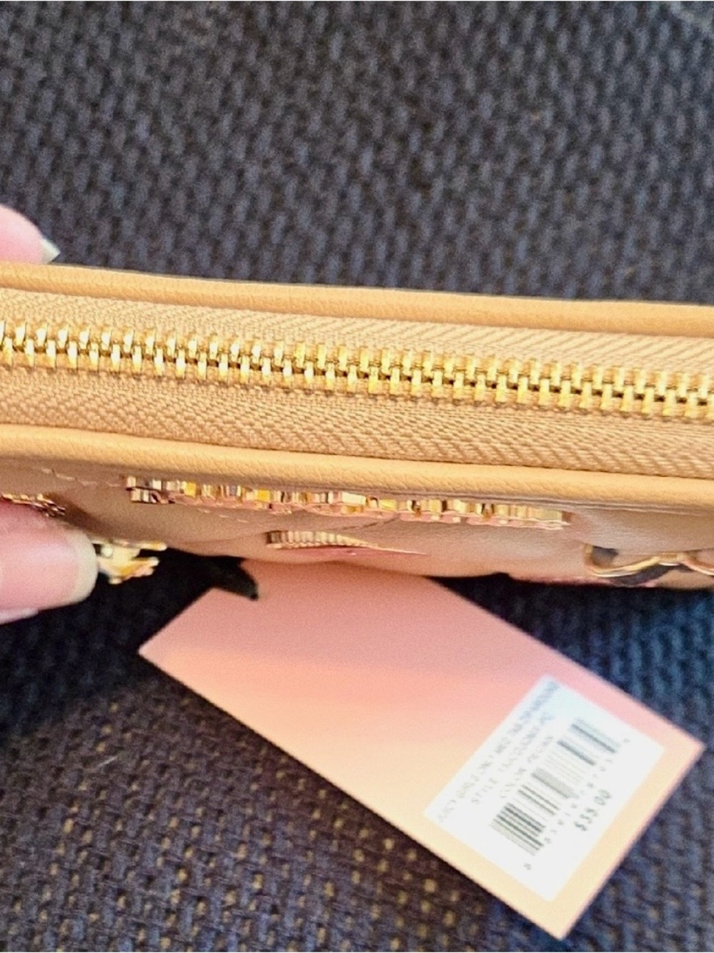 Juicy Couture Tan Quilted Wallet with Fun Charms - Picture 3 of 6